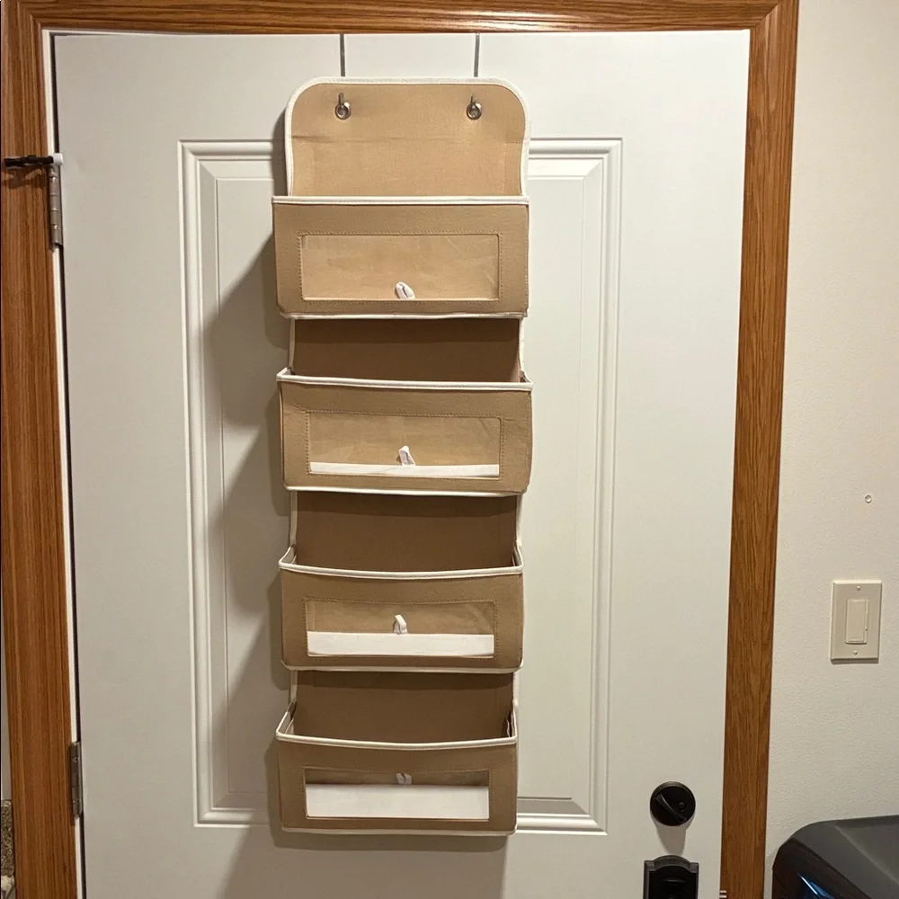 Beige Over-the-Door Storage Organizer 40” Long, 12” Wide